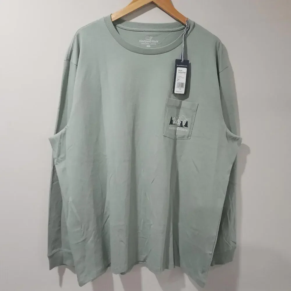 NWT Vineyard Vines Long Sleeve Pocket T Shirt Mountain Dog Mens XXL Outdoor - Picture 2 of 7